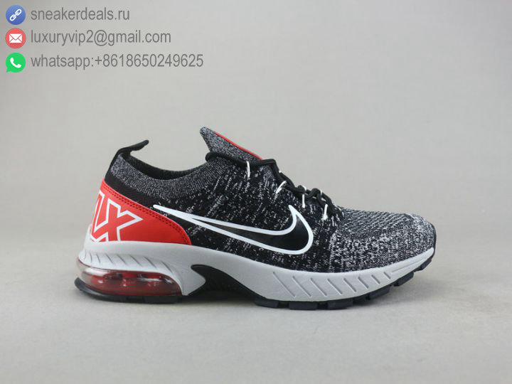 NIKE AIR MAX FLYKNIT MIX GREY RED MEN RUNNING SHOES
